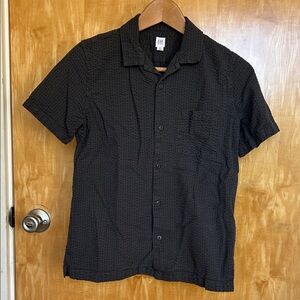 GAP Textured Black Casual Button Down Shirt